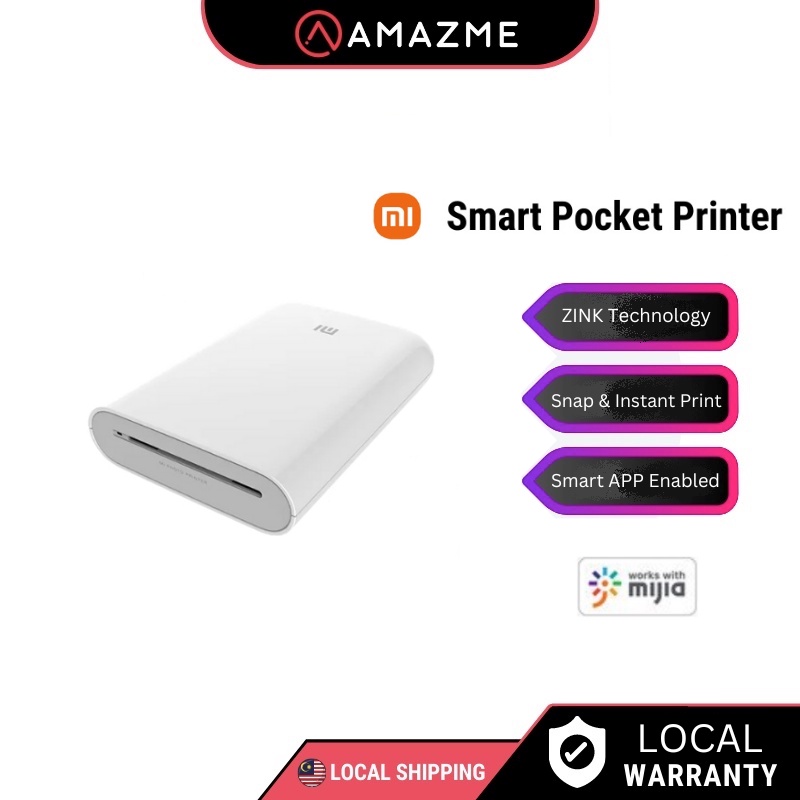 Xiaomi Mijia Smart Pocket Photo Printer AR Technology/Multiple Connection/Voice Photo - White
