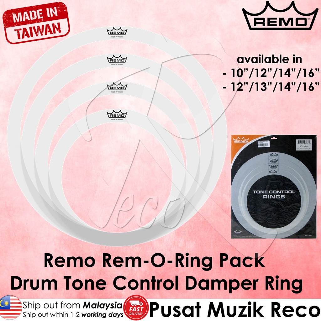 Remo Drum Ring Mute SET Drum Tone Control Ring 10