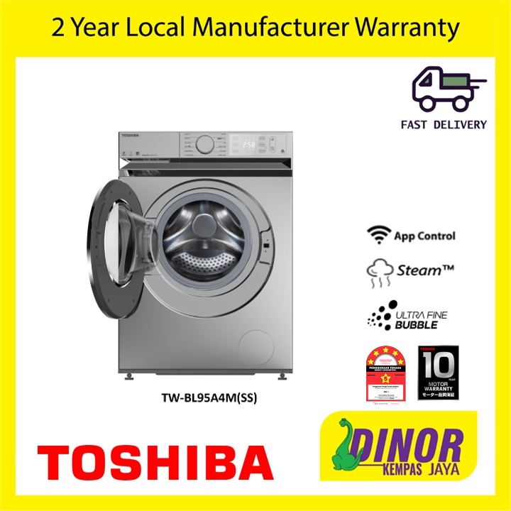 Toshiba 8.5KG Front Load Washing Machine TWBL95A4M(SS) Shopee Malaysia
