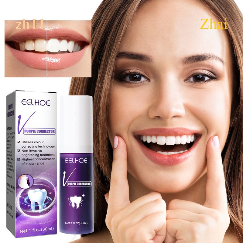 zh11 Whitening Toothpaste, V34 Colour Corrector Toothpaste, Purple