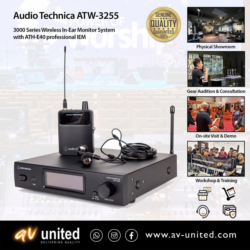 Audio Technica ATW3255 3000 Series Wireless InEar Monitor System