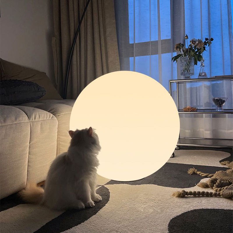 LAMPU TIDUR RUANG TAMU MODEN FLOOR LAMP AESTHETIC LIVING ROOM DECORATION NORDIC LAMP SHADE BEDROOM NIGHT LIGHT LED GLOWING BALL LAMP FOR ROOM DECOR