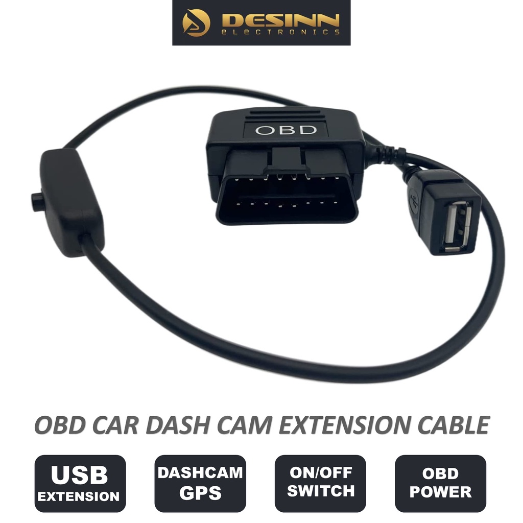 OBD Power Cable 45cm Universal OBD2 USB Charging Connector Charger for ...