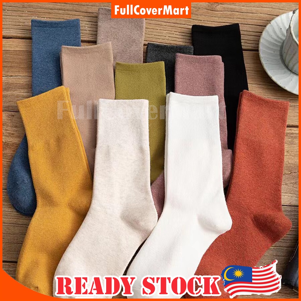 (SOX113) 1 Pair of plain colour High Long Sock Socks Women Socks Men