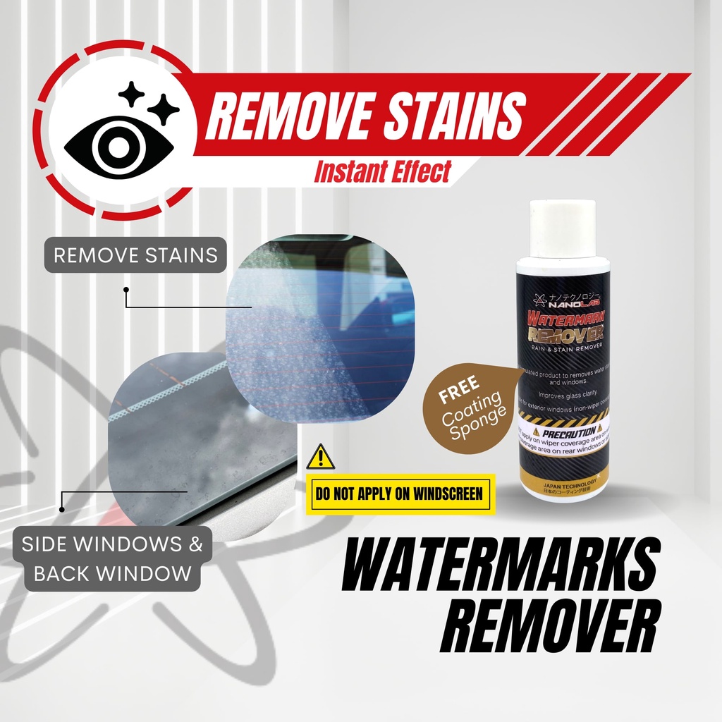 [NANOLAB] Watermark Remover Liquid (200ml) Pencuci Cermin Kereta