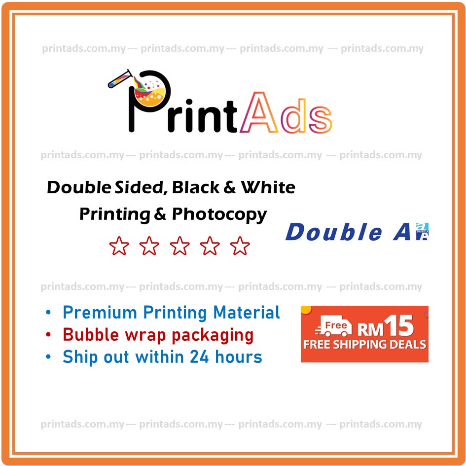 [Product A] Printing Service - (0.05sen/Page) Double Sided | A4 Black & White | Print | Photocopy | Fotostat | BookPrint