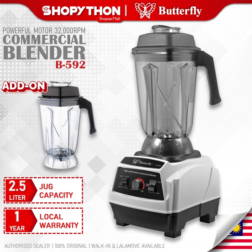 BUTTERFLY Commercial Blender B-592 - White (2.5L/1500w) Heavy Duty ...