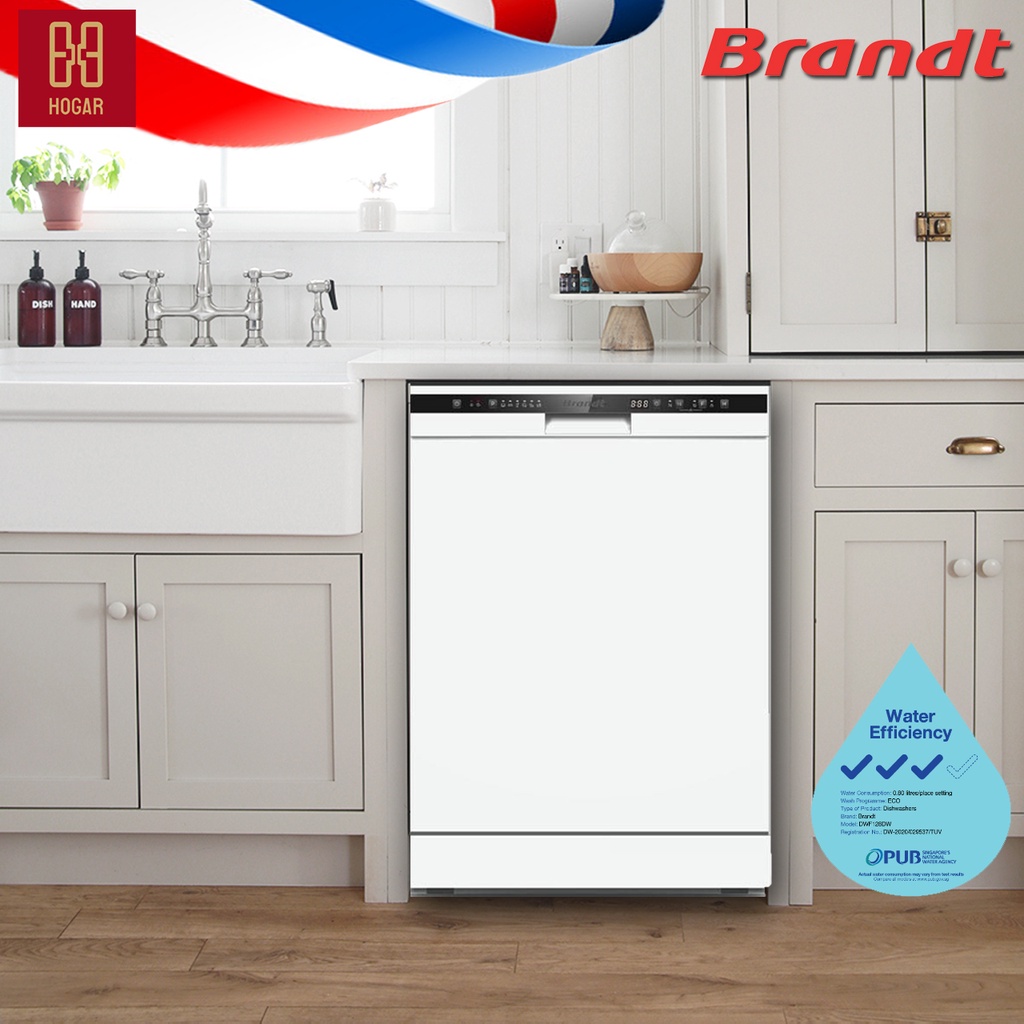 Brandt Dishwasher DWF128DW | Free Standing Dishwasher | Slot in Dishwasher