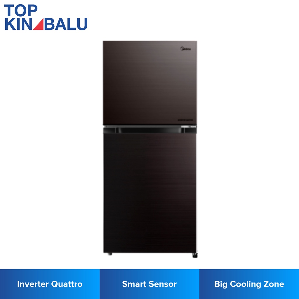 [SABAH ONLY] MIDEA 179L MDRT268MTB28-MY INVERTER QUATTRO 2-DOOR FRIDGE