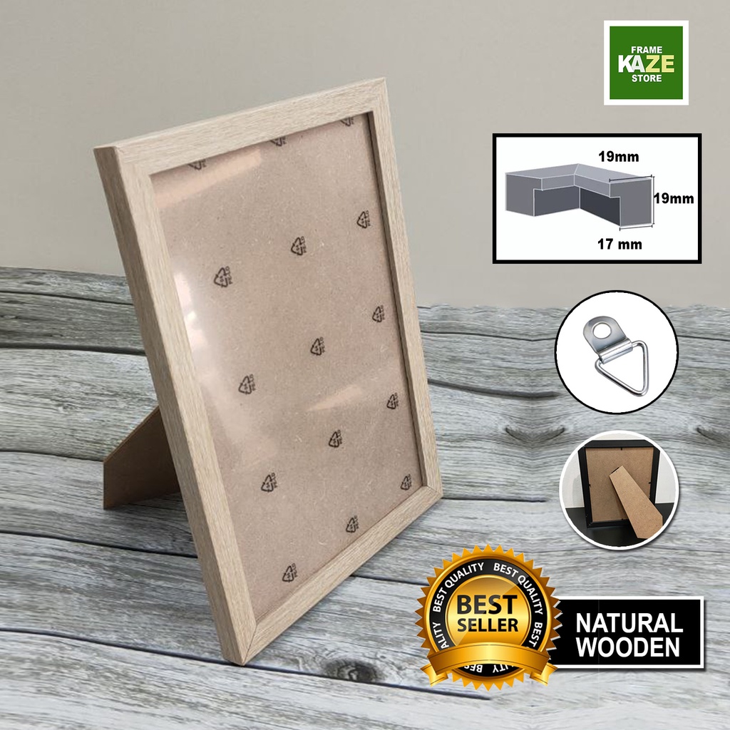 Frame Wooden Natural 4R 5R 6R 8R 8RW A4 A3 Photo Frame Certificate
