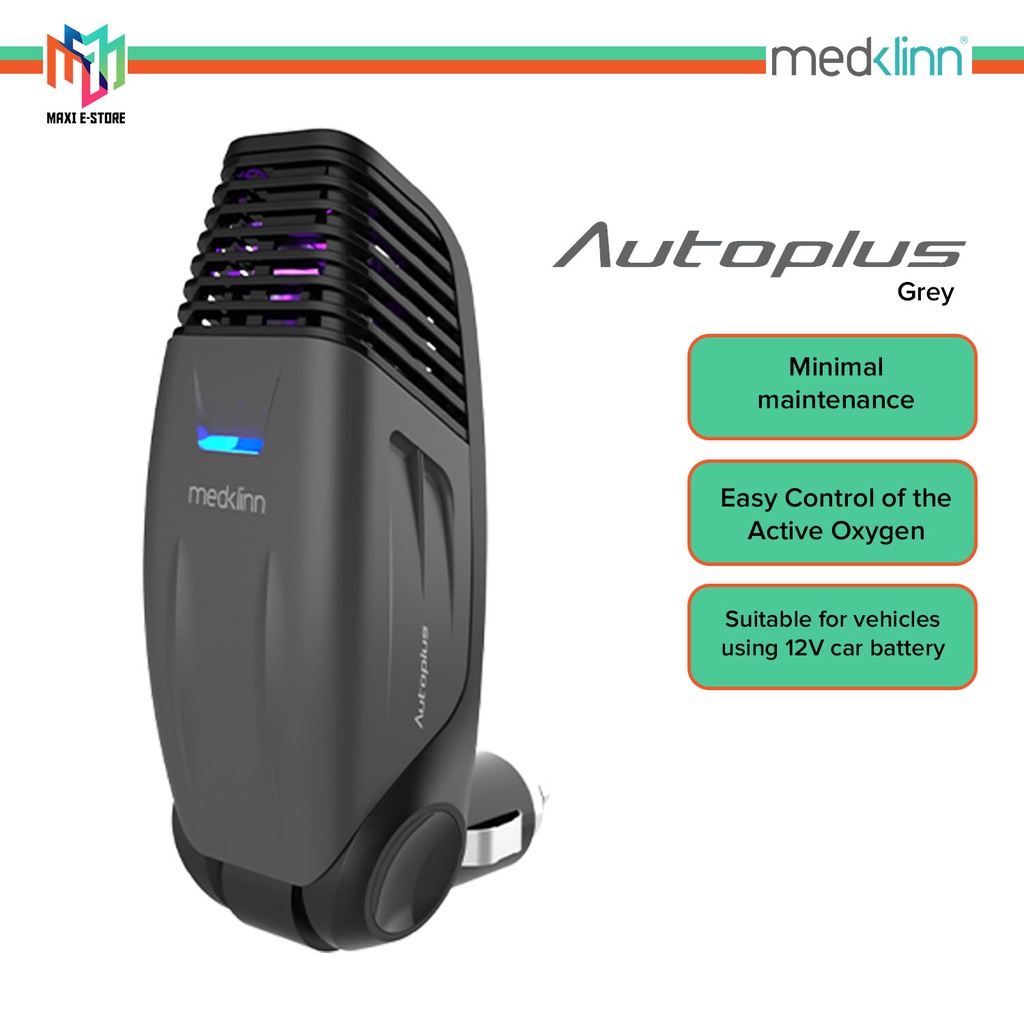 [LATEST MODEL] Medklinn Auto Series AUTOPLUS Air + Surface Sterilizer for Car - Grey (Cartridge is DIY replaceable)