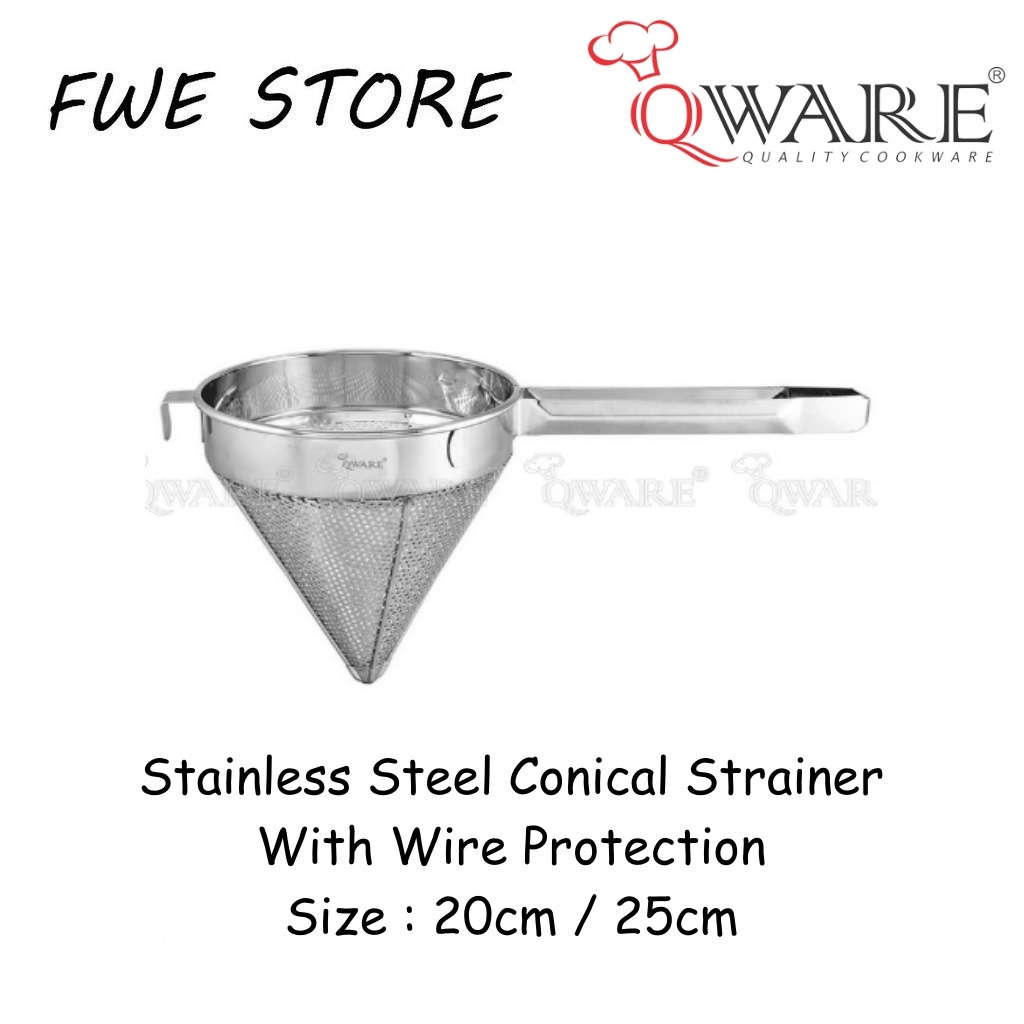 Qware Stainless Steel Conical Strainer With Wire Protection (20cm ...