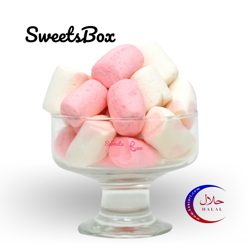 Sweetsbox Bebeto Marshmallow Halal Pink And White Cylinder