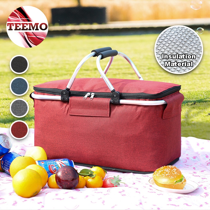 TEEMO Outdoor Picnic Bag Food Storage Basket Insulation Bag Ice Basket ...