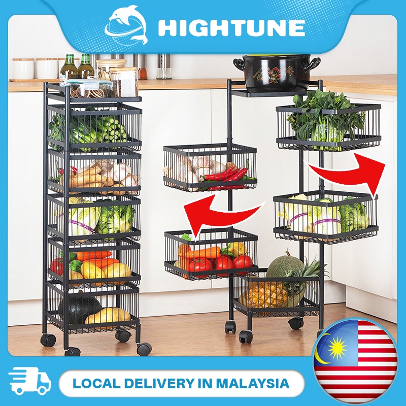 HIGHTUNE Trolley Onion Rack Kitchen Rack Rak Dapur Beroda Vegetable ...