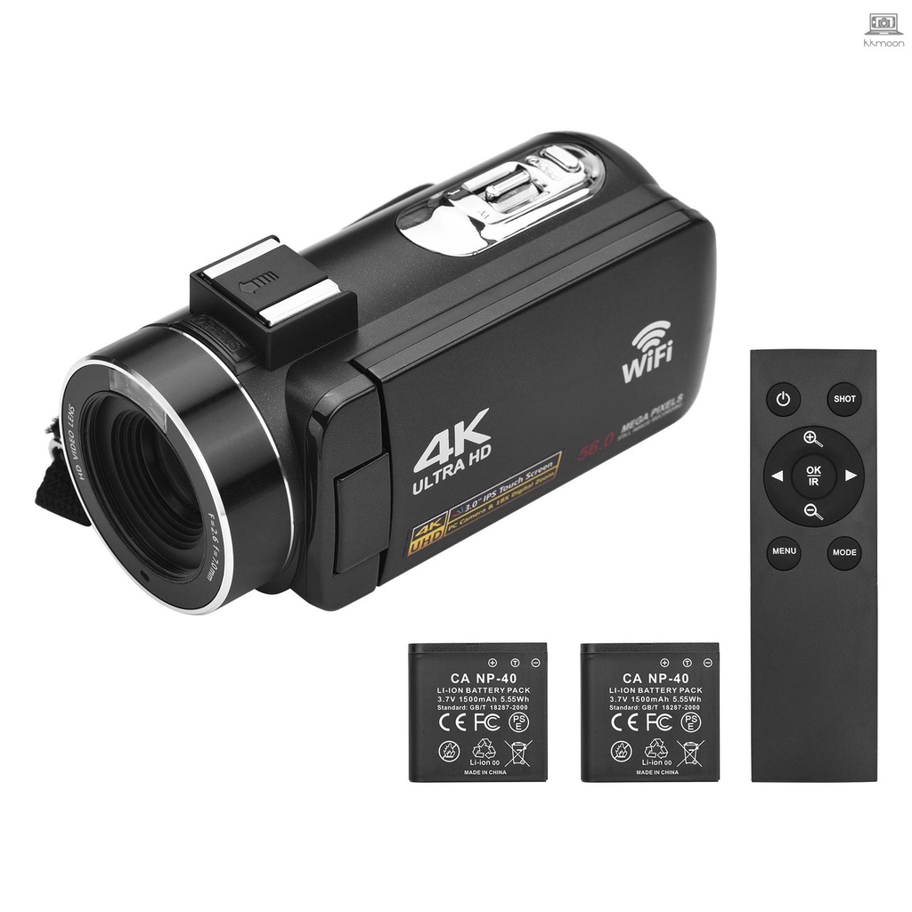 4K Digital Video Camera WiFi Camcorder DV Recorder 56MP 18X Digital ...