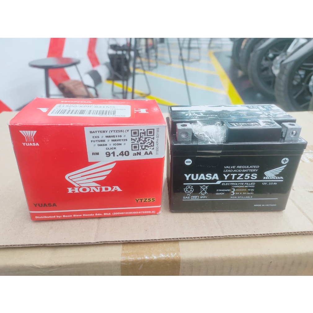 100 Original Battery For Honda Ex5, Wave110, Future, Wave125, Dash