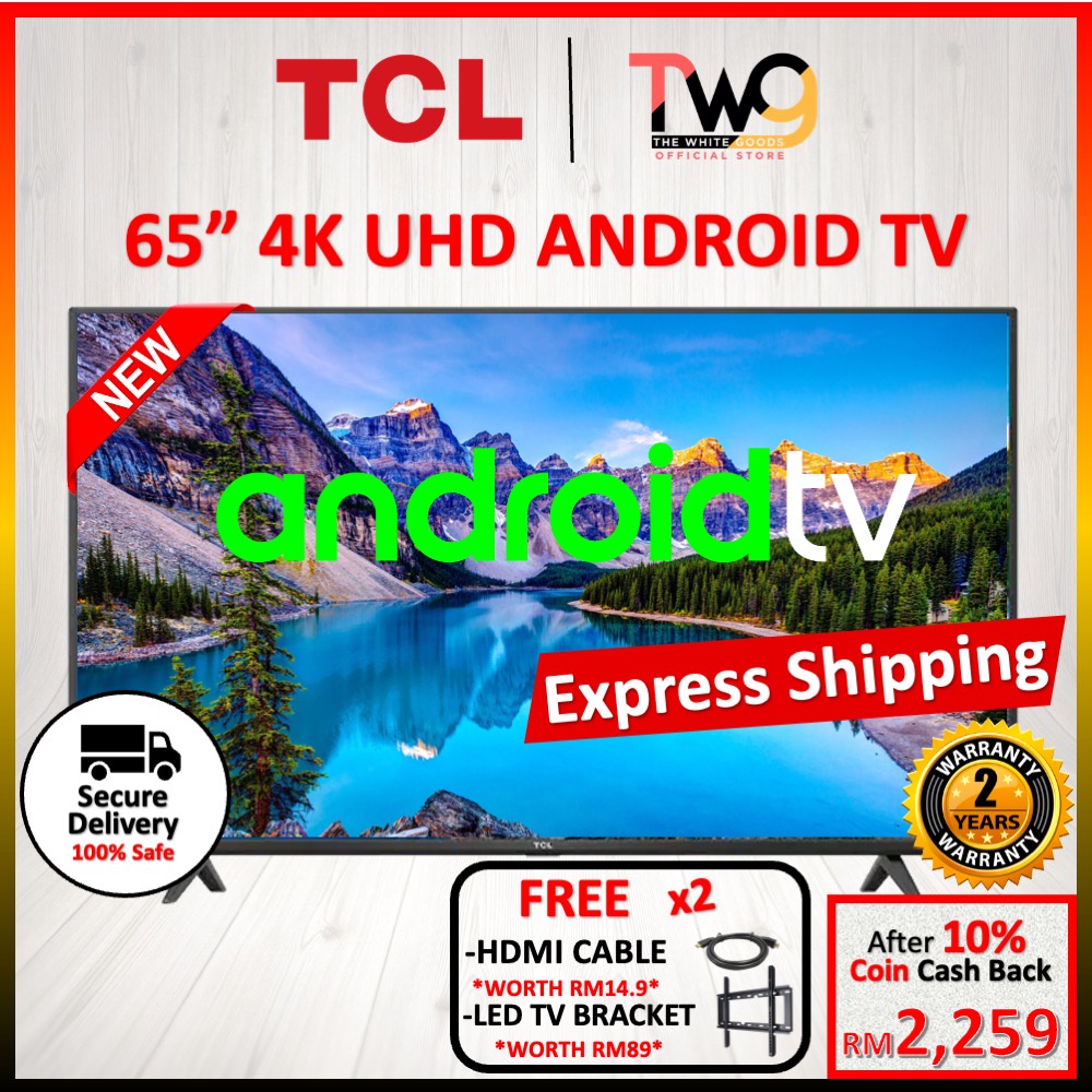 [2 GIFT] TCL 50" 55" 58" 65"  Inch 4K UHD HDR Android AI GOOGLE LED TV 50P635 55P635 58P635 65P635 Chromcast NETFLIX