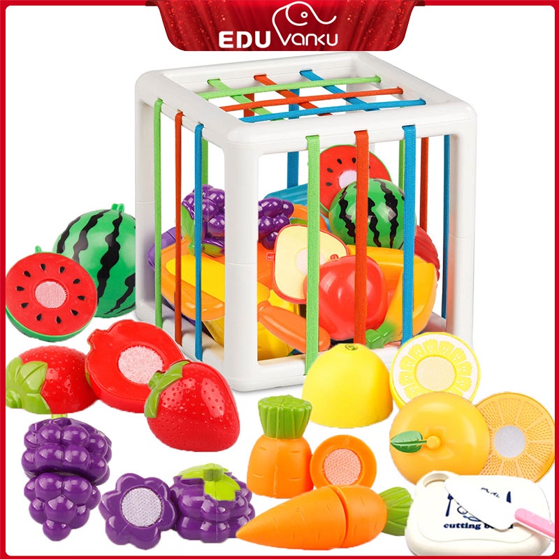 EduVanku Baby Toddler Montessori Sensory Toys Cutting Fruits Toys with