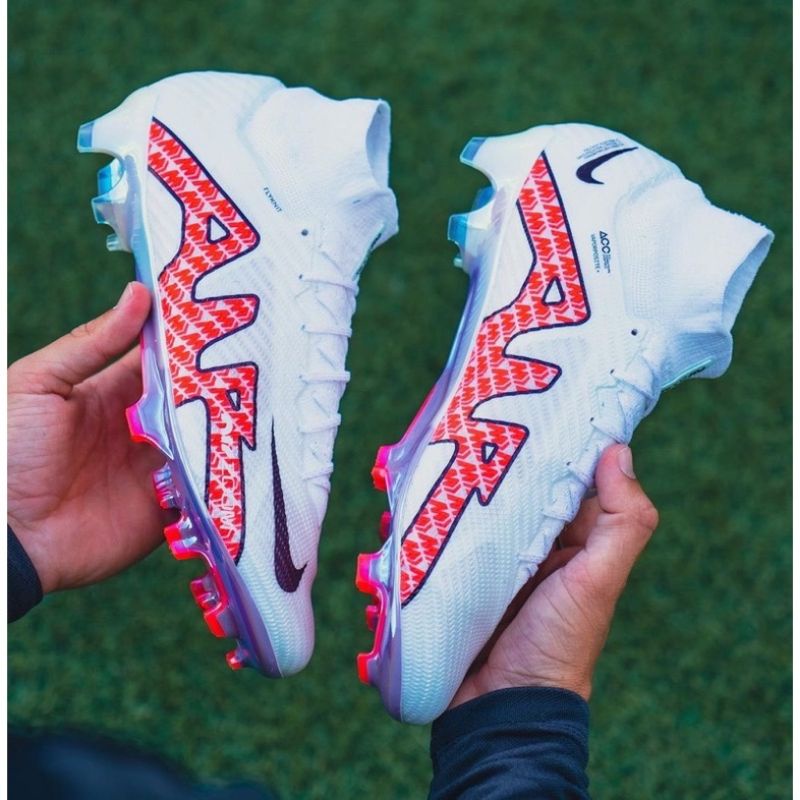Nike Mercurial Superfly 9 Elite White Crimson Football Shoes | Shopee ...