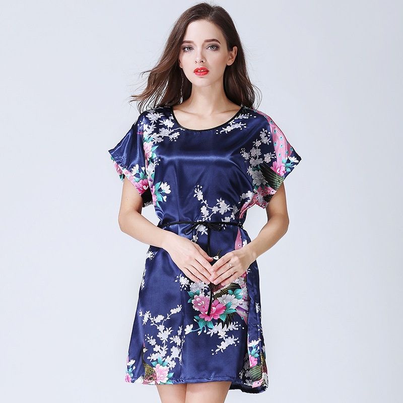 Women 💥💥 China Pre-order Stock 💥💥 Korean INS Silk Short-sleeve Floral Dress One Piece Slim 女装 韩式 丝绸 短袖 花卉 连衣裙 一件套 瘦身 😍😍