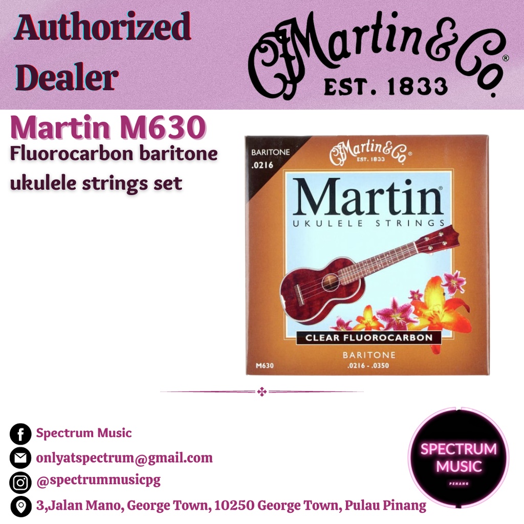 Martin M630 Fluorocarbon Baritone Ukulele Strings Set Shopee Malaysia
