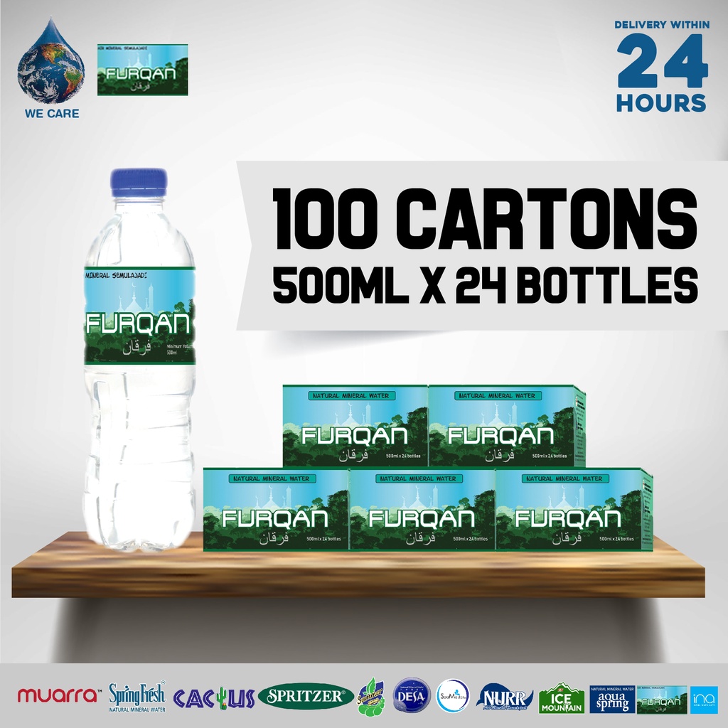 FURQAN Mineral Water (500ml x 24 Bottles x 100 Cartons)