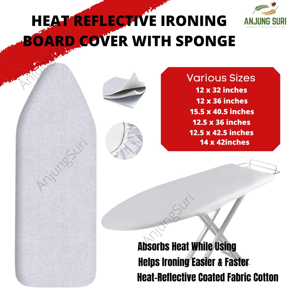 Heat Reflective Ironing Board Cover Sheet With Sponge Various Sizes Kain Papan Seterika Dengan