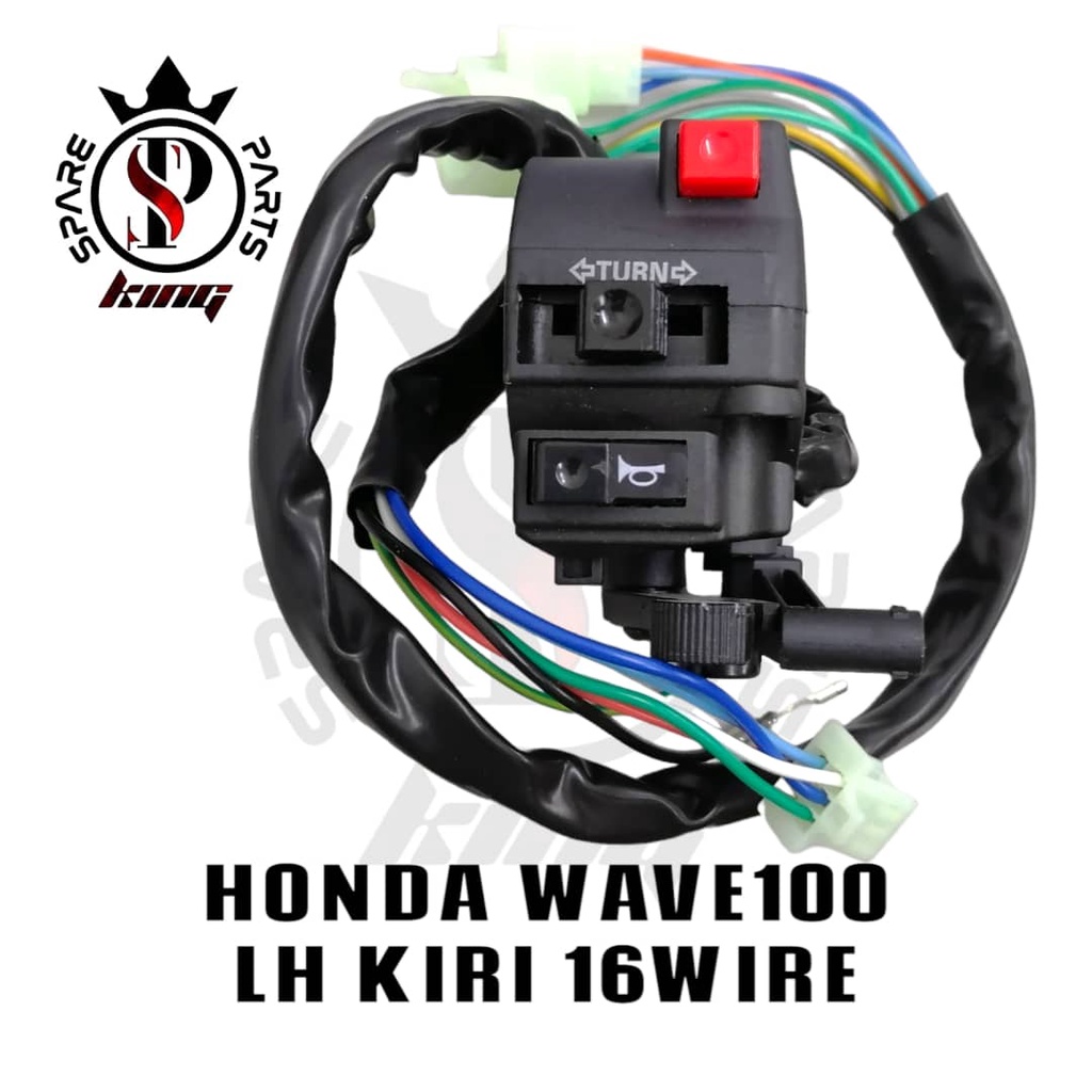 HONDA WAVE100 WAVE 100 W100 LH KIRI HANDLE SWITCH 16WIRE SUIS SUIZ KIRI ...