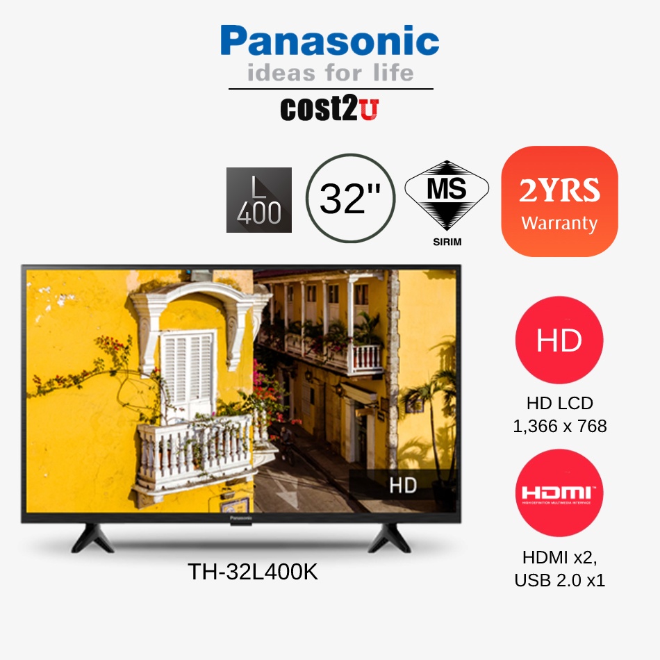 Panasonic 32" LED Full HD LED TV | TH-32L400K (Basic TV 电视)