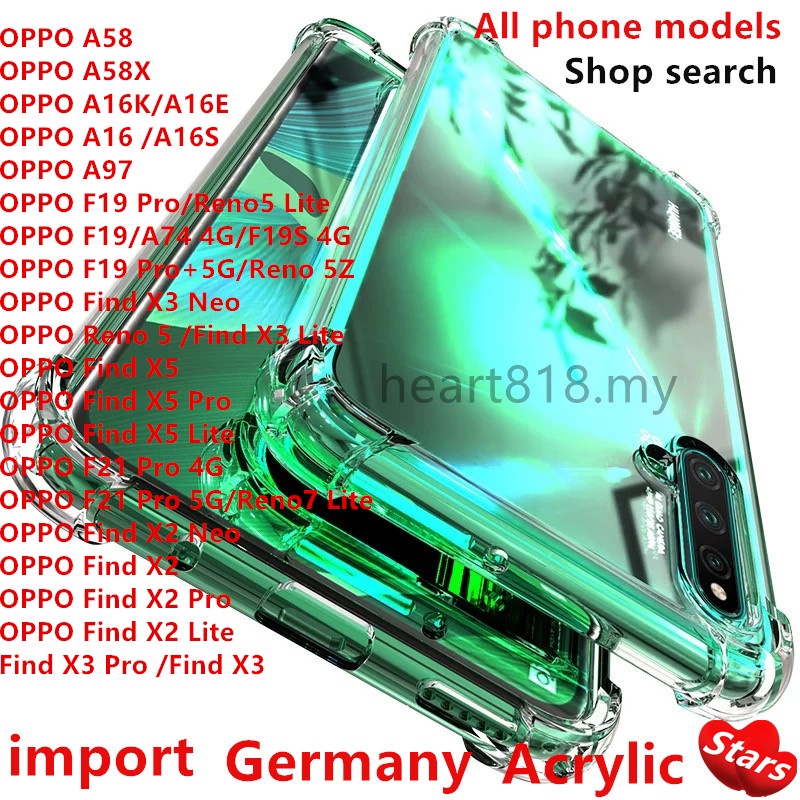 Acrylic Phone Case Oppo A97 A58x A58 A16 A16s A16e A16k F21 F19 F19s