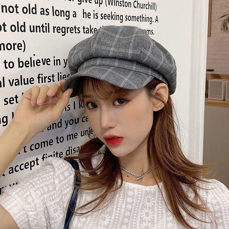 Newsboy Hat Spring Octagonal Beret Female Versatile Korean Version ...