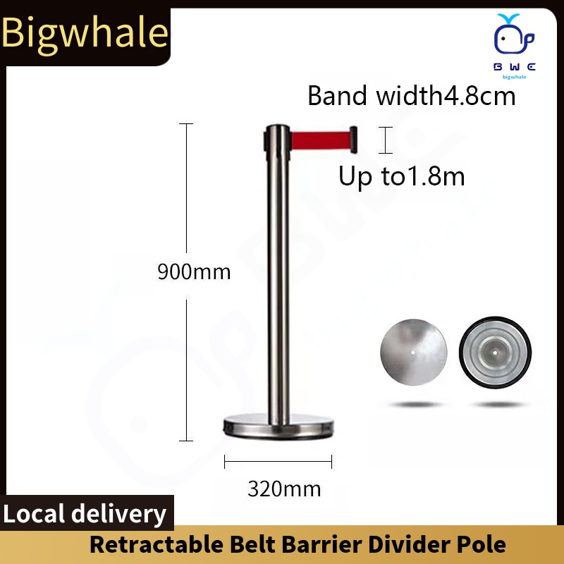 READY STOCK Queue Up Pole Stand Tali Beratur Stainless Steel Retractable 200cm / 2m / 6ft Q-Up Pole Separate Penghadang Pelaras Barisan Giliran