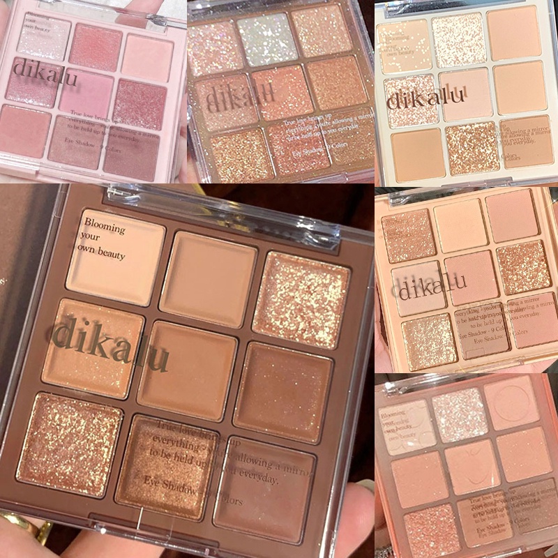 DIKALU 9Color Milk Tea Matte Eyeshadow Palette Shimmer and Shine Eye