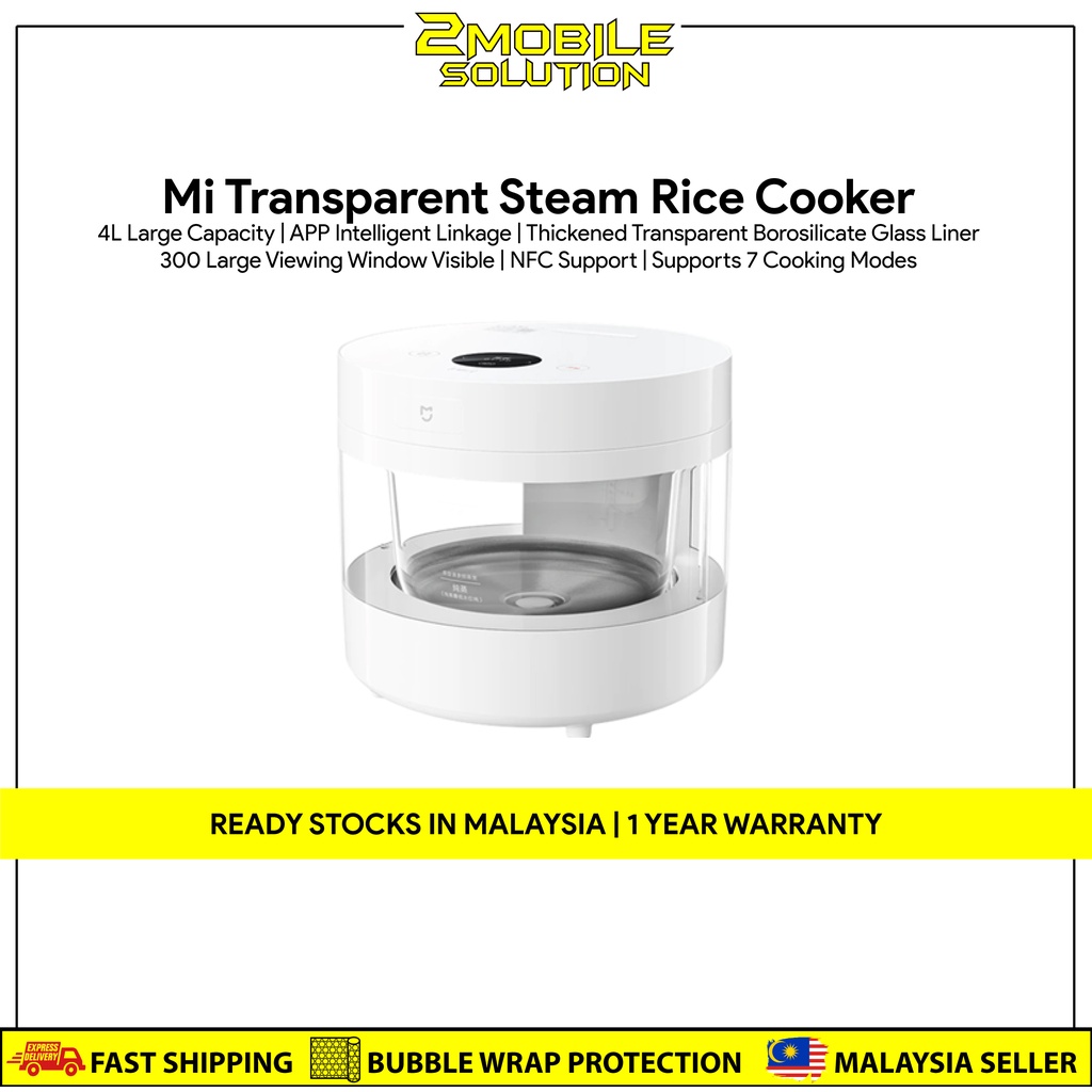 XIAOMI Transparent Steam Rice Cooker [Electric Cooker | OLED Display | Mi Home APP Control | NFC Support]