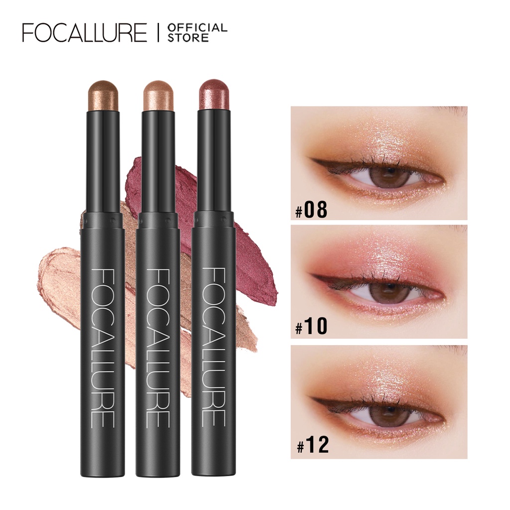 Focallure Matte Shimmer Eyeshadow Pencil 12 Colors Beauty Shimmer Novo