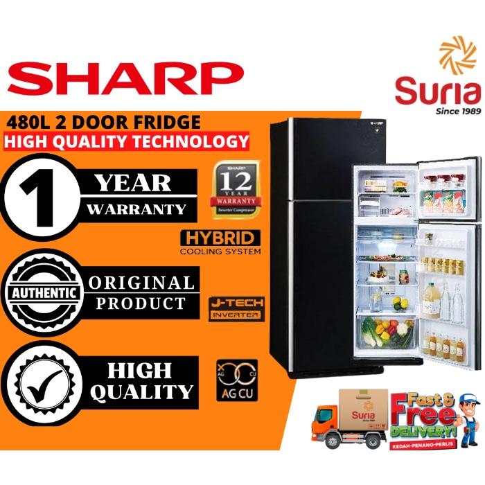 (Free Delivery Penang,Kedah & Perlis)Sharp 480L JTech Inverter 2 Glass