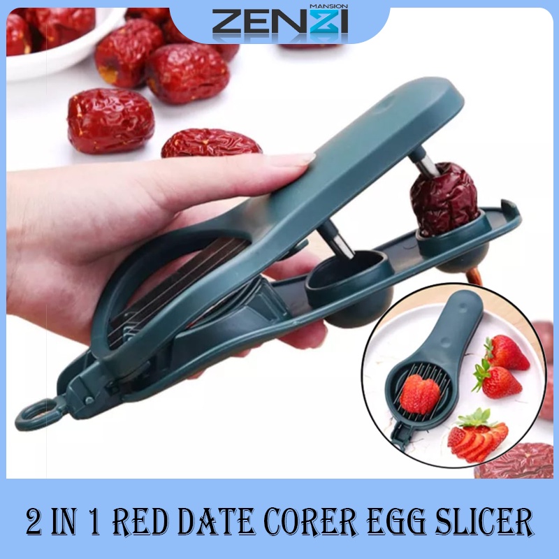 Kitchen Gadget Red Date Kernel Remover Two in One Egg and Mushroom Strawberry Egg Slicer 二合一红枣去核草莓切片器