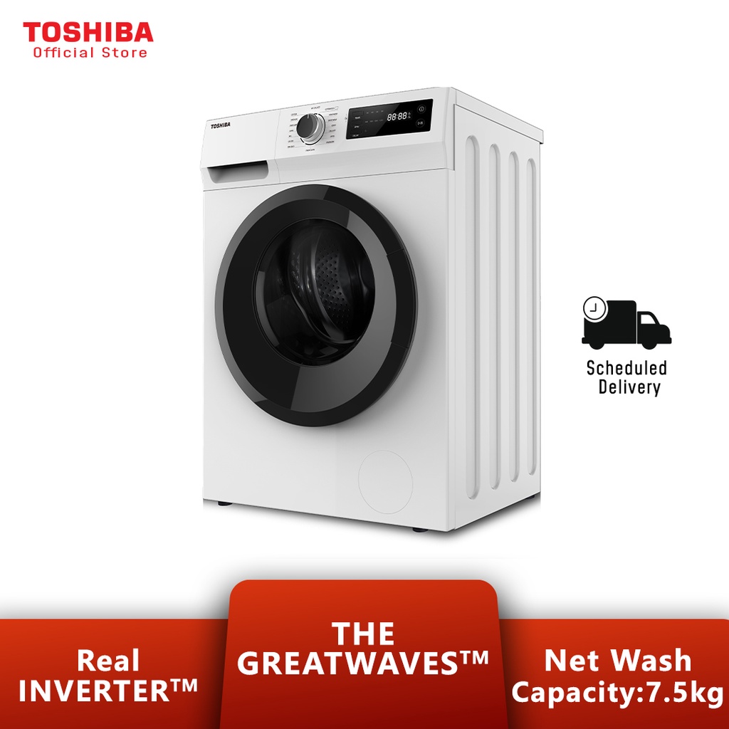 Toshiba TWBH85S2M(WK) 7.5KG Real Inverter Front Load Washing Machine
