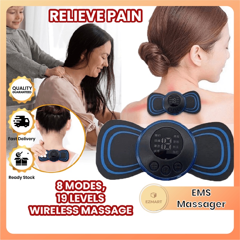 EMS Portable Electric Pulse Neck Massager Cervical Back Muscle Pain Relief Tool Shoulder Leg Body Massage Relax Cushion