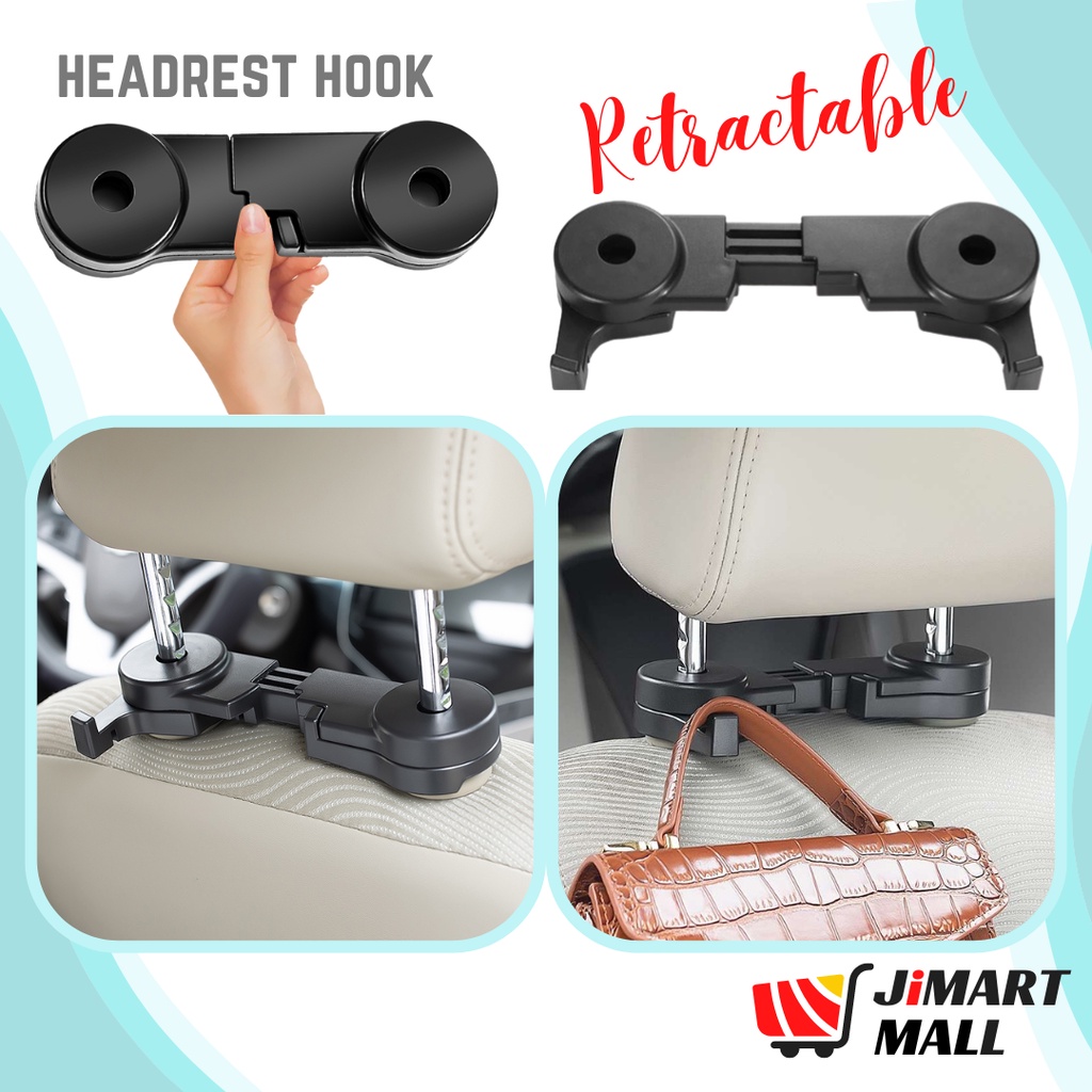 MULTI FUNCTION CAR HOOK Adjustable Holder Back Rear Seat Stand Clip Headrest Bag Hanger Mount Baby Kid Movie Kereta