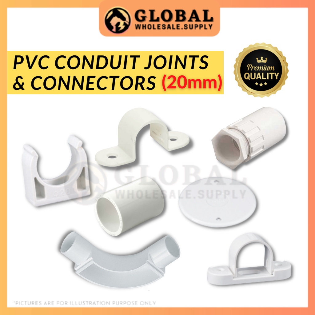 [READY STOCK] PVC 20mm Conduit Joints and Pipe Connectors White Socket