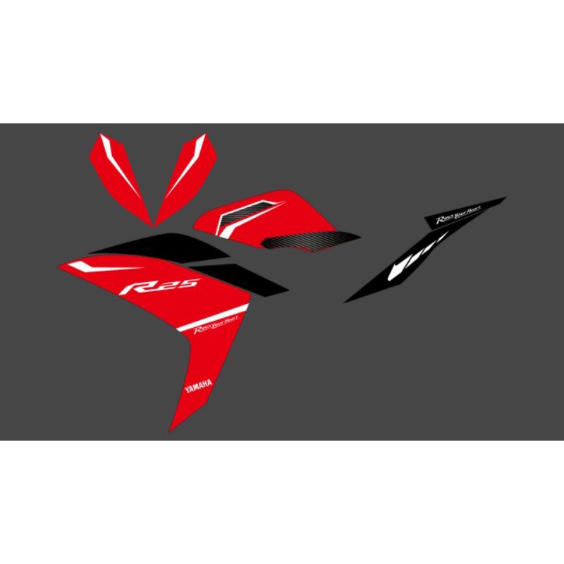 Transparent YAMAHA R25 Motorcycle STRIPING | Shopee Malaysia