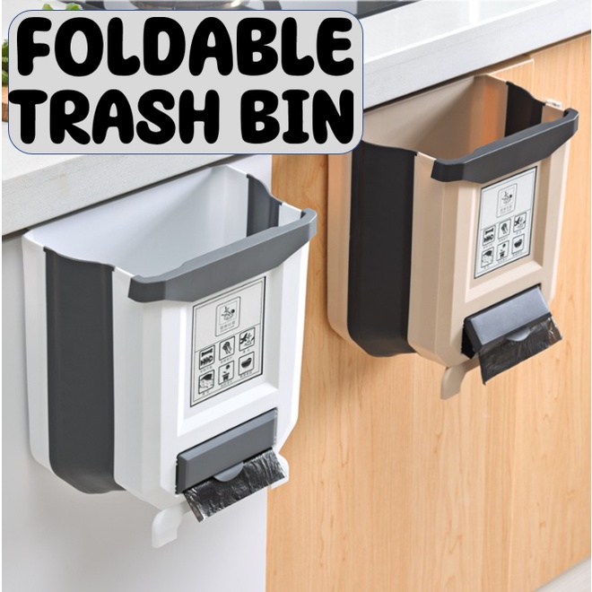 Foldable Rubbish Bin Big Trash Bin Foldable Kitchen Dustbin Small Trash Can Sampah Tong Lipat