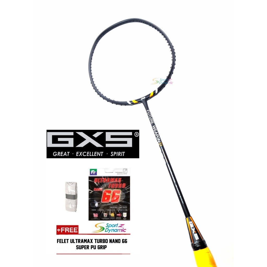 GXS FUTURE WEAPON 51 BADMINTON RACKET (FREE ORIGINAL FELET ULTRAMAX ...