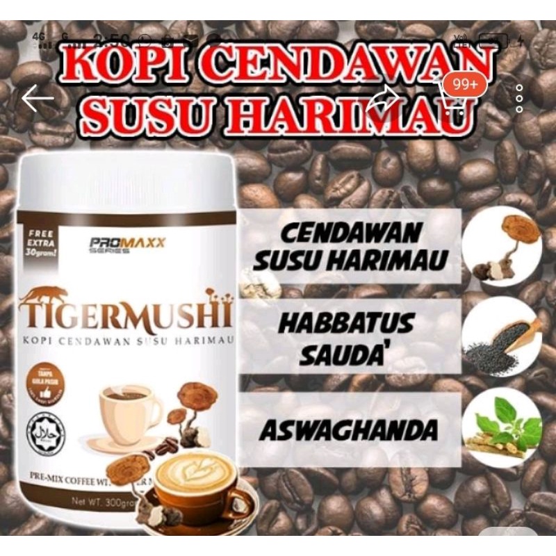 kopi cendawan susu harimau tigermushi(330g) Shopee Malaysia