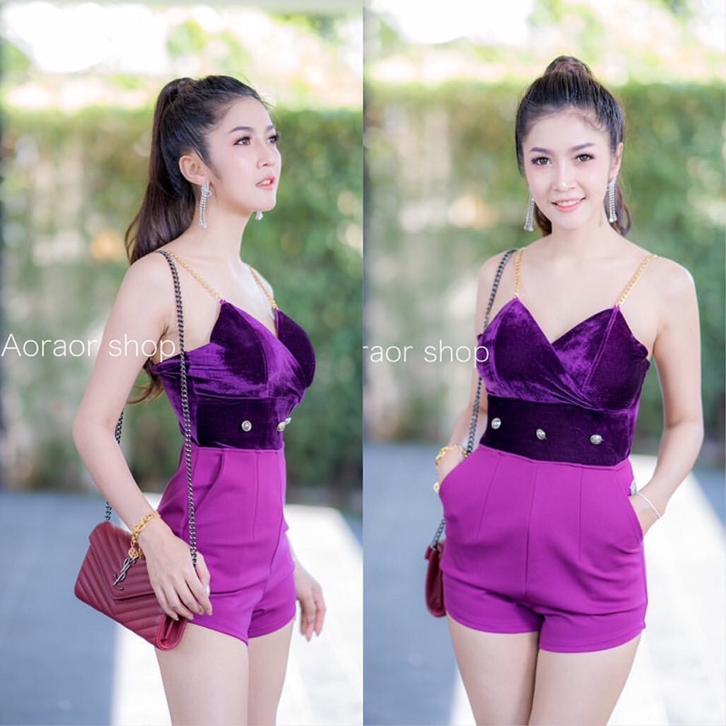 SUKMA - Kirby Short Jumpsuit Mini Jumpsuit Scuba Velvet 771