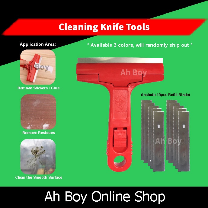 4'' Window Scraper Cutter Cleaning Knife Tools Have Refill Blade