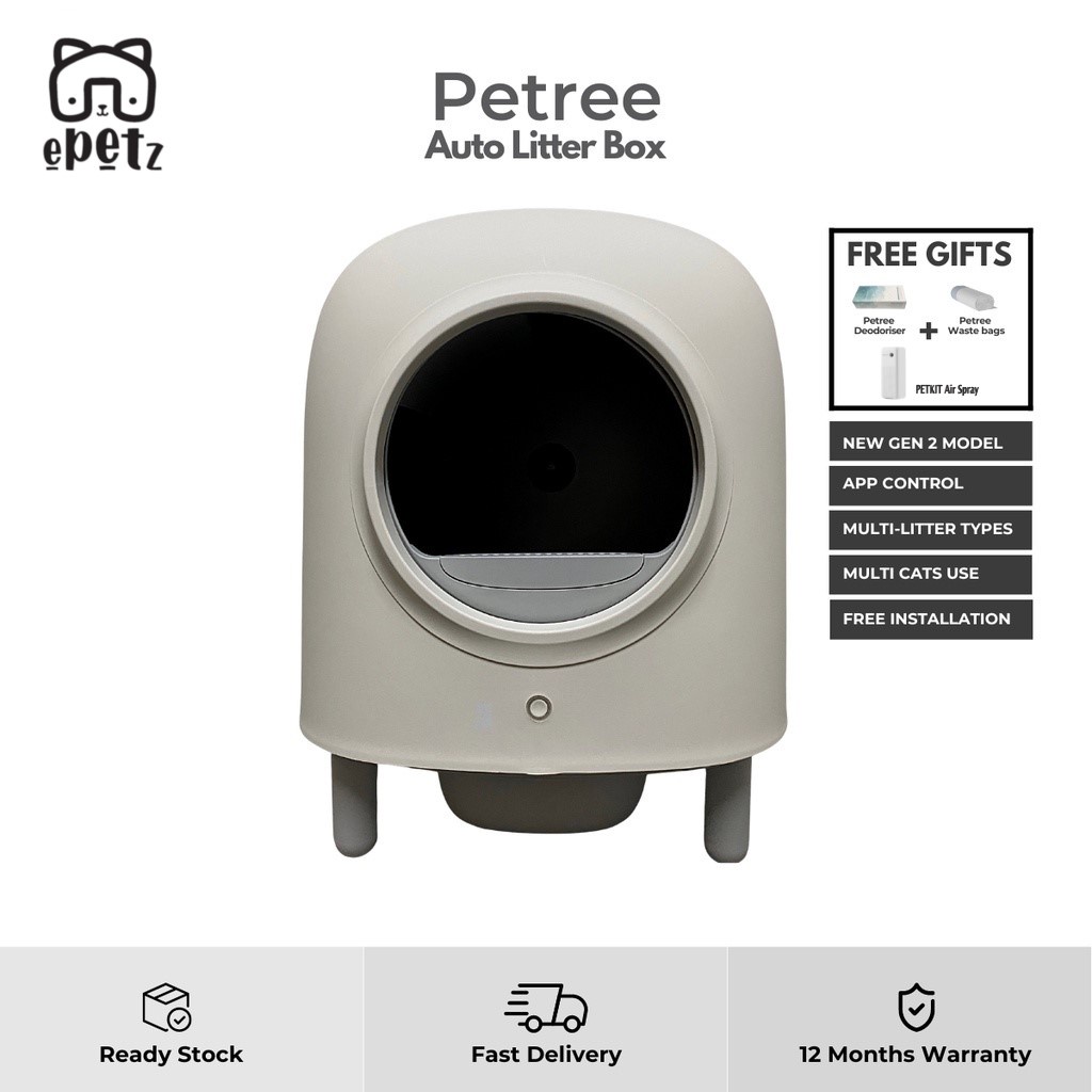 PETREE CATTA Bekas Tandas Kucing Automatik App Automatic Cat Toilet