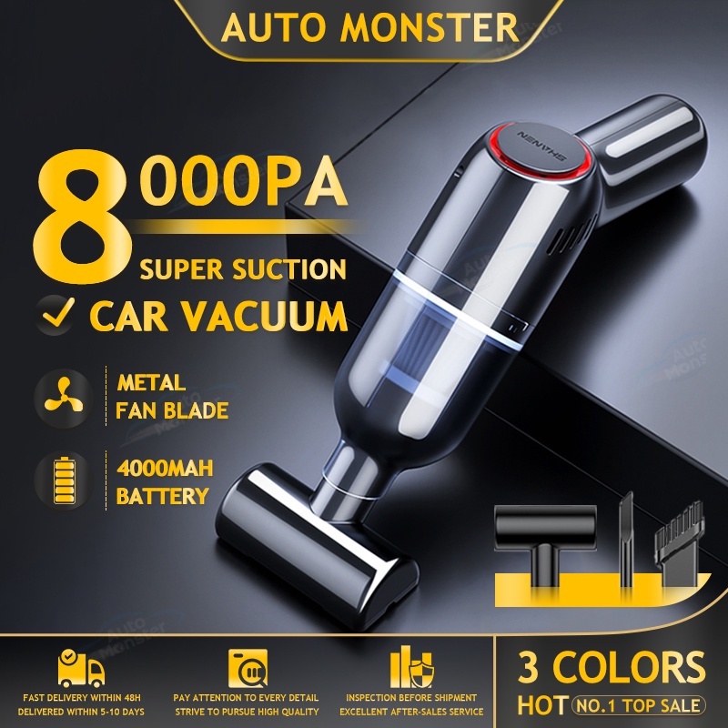 Super 8000PA Car Vacuum Portable Vacuum Cleaner Rechargeable Wireless ...
